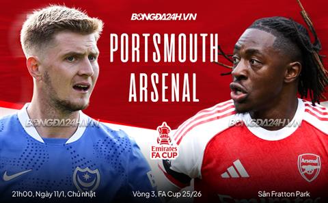 Nhận định Portsmouth vs Arsenal (21h00 ngày 11/1): Đè bẹp chủ nhà