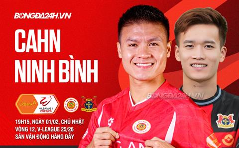 Trực tiếp bóng đá CAHN vs Ninh Bình 19h15 ngày 1/2 (LPBank V.League 1-2025/26)