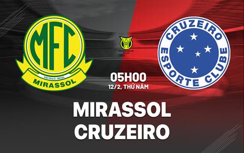 Nhận định bóng đá Mirassol vs Cruzeiro 5h00 ngày 12/2 (VĐQG Brazil 2026)