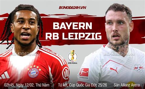 Nhận định Bayern Munich vs Leipzig (2h45 ngày 12/2): Vé đi tiếp cho Hùm xám