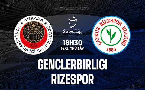 Nhận định Genclerbirligi vs Rizespor 18h30 ngày 14/2 (VĐQG Thổ Nhĩ Kỳ 2025/26)