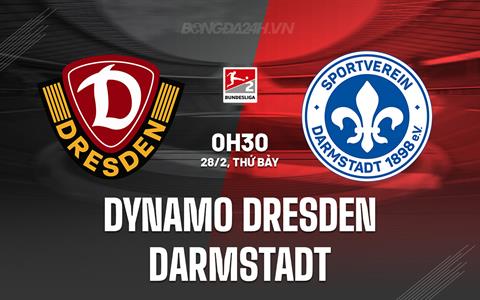 Nhận định Dynamo Dresden vs Darmstadt 0h30 ngày 28/2 (Hạng 2 Đức 2025/26)
