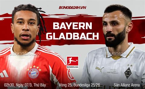 Nhận định Bayern Munich vs Gladbach (2h30 ngày 7/3): Thêm 3 điểm cho Hùm xám