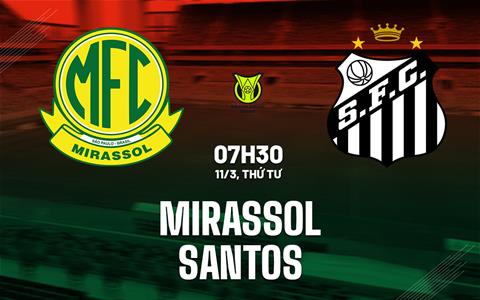 Nhận định bóng đá Mirassol vs Santos 7h30 ngày 11/3 (VĐQG Brazil 2026)