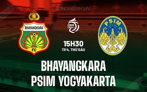 Nhận định Bhayangkara vs PSIM Yogyakarta 15h30 ngày 17/4 (VĐQG Indonesia 2025/26)
