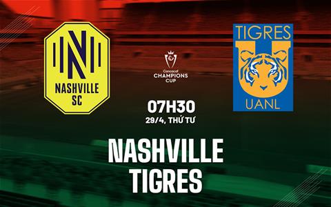 Nhận định Nashville vs Tigres UANL 7h30 ngày 29/4 (Concacaf Champions Cup 2026)