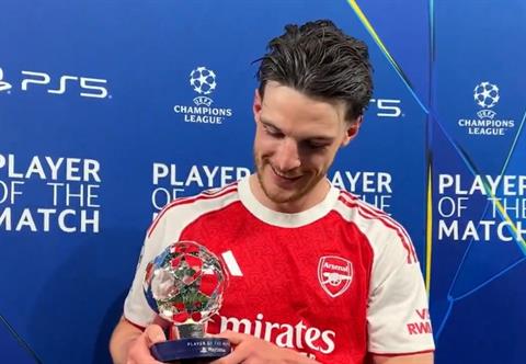 Declan Rice xuất sắc nhất trận Arsenal vs Atletico Madrid