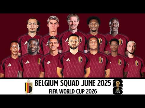 Danh sách chính thức tham dự World Cup 2026 của đội tuyển Bỉ