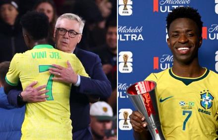 Vinicius Junior khen HLV Carlo Ancelotti xuất sắc nhất thế giới