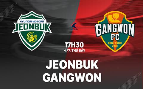 Nhận định Jeonbuk Hyundai Motors vs Gangwon 17h30 ngày 4/7 (VĐQG Hàn Quốc 2026)