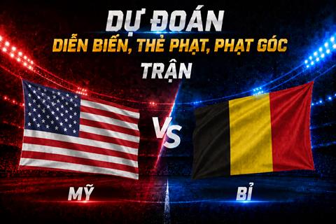 Dự đoán diễn biến, thẻ phạt, phạt góc trận Mỹ vs Bỉ (07h00 ngày 7/7)