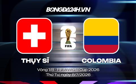 Đội hình Thụy Sĩ vs Colombia dự kiến lúc 3h ngày 08/07