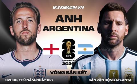 Nhận định Anh vs Argentina (2h00 ngày 16/7): Thử thách cực đại 