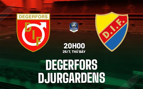 Nhận định bóng đá Degerfors vs Djurgardens 20h00 ngày 25/7 (VĐQG Thụy Điển 2026)