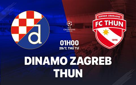 Nhận định Dinamo Zagreb vs Thun 1h00 ngày 29/7 (Champions League 2026/27)
