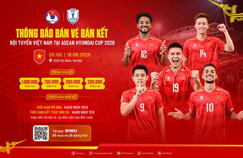 VFF thay đổi hình thức bán vé trận bán kết ASEAN Cup 2026