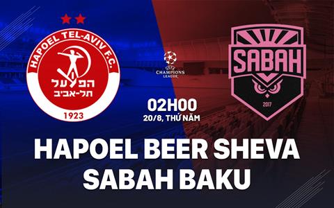 Nhận định Hapoel Beer Sheva vs Sabah Baku 2h00 ngày 20/8 (Champions League 2026/27)