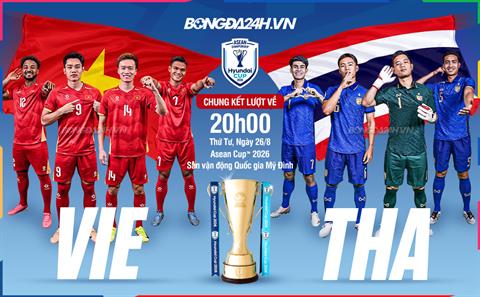 Trực tiếp bóng đá Việt Nam vs Thái Lan 20h00 ngày 26/8 (Chung kết ASEAN Cup 2026)