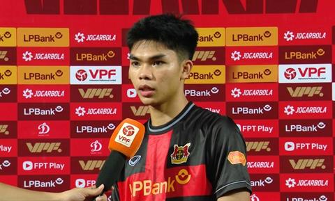 Sao U20 Việt Nam hạnh phúc sau pha lập công cho Ninh Bình ở V.League 2026/27