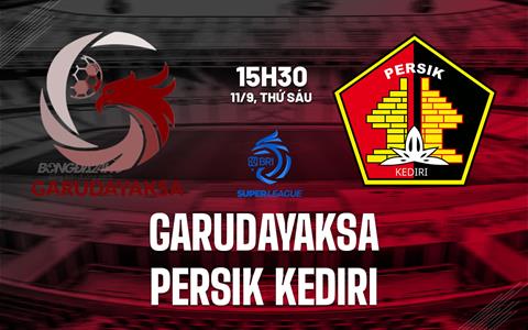 Nhận định bóng đá Garudayaksa vs Persik Kediri 15h30 ngày 11/9 (VĐQG Indonesia 2026/27)