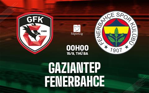 Nhận định bóng đá Gaziantep vs Fenerbahce 0h00 ngày 15/9 (VĐQG Thổ Nhĩ Kỳ 2026/27)