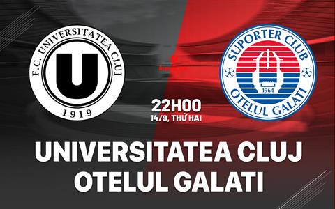 Nhận định Universitatea Cluj vs Otelul Galati 22h00 ngày 14/9 (VĐQG Romania 2026/27)