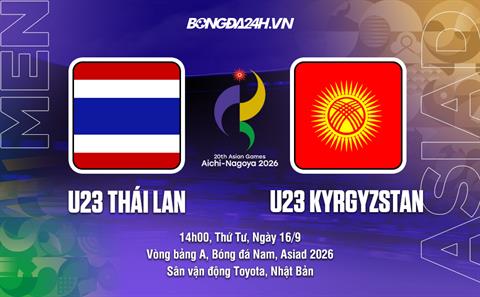 Nhận định bóng đá U23 Thái Lan vs U23 Kyrgyzstan 14h00 ngày 16/9 (ASIAD 2026)