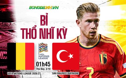 Nhận định Bỉ vs Thổ Nhĩ Kỳ (01h45 ngày 3/10): Đè bẹp đội khách