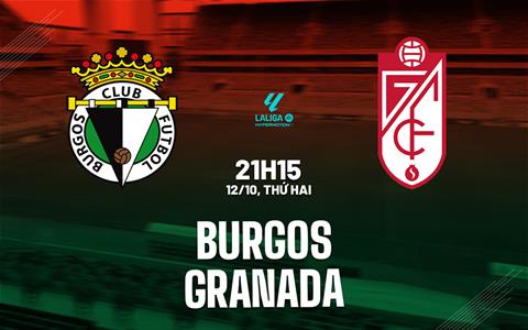 Nhận định bóng đá Burgos vs Granada 21h15 ngày 12/10 (Hạng 2 TBN 2026/27)
