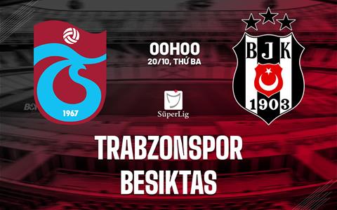Nhận định bóng đá Trabzonspor vs Besiktas 0h00 ngày 20/10 (VĐQG Thổ Nhĩ Kỳ 2026/27)