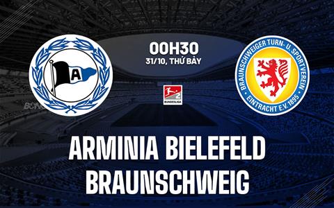 Nhận định bóng đá Arminia Bielefeld vs Braunschweig 0h30 ngày 31/10 (Hạng 2 Đức 2026/27)