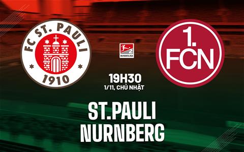 Nhận định bóng đá St.Pauli vs Nurnberg 19h30 ngày 1/11 (Hạng 2 Đức 2026/27)