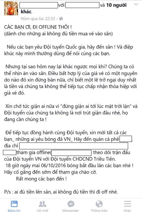 Tuyen bo tu chu tich mot hoi co dong vien bong da Viet Nam