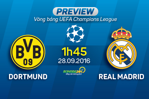 Dortmund vs Real Madrid (1h45 28/9): Kền kền gãy cánh real madrid dortmund