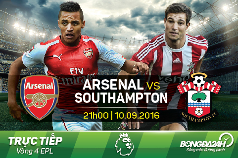 Truc tiep- Vong 4 EPL- Arsenal vs Southampton