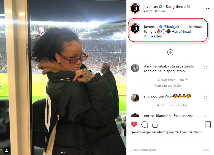 Rihanna xuất hiện trong trận đấu Juventus ảnh 1