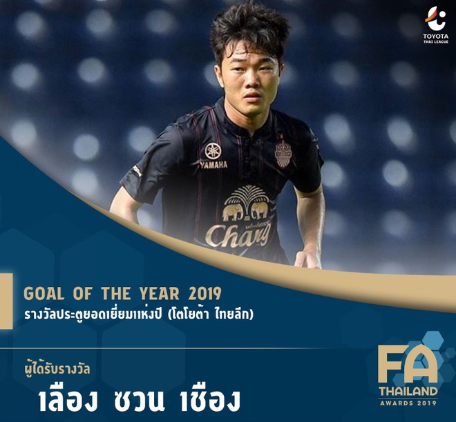 Xuan Truong nhan giai thuong Ban thang dep nhat nam cua Thai League 2019
