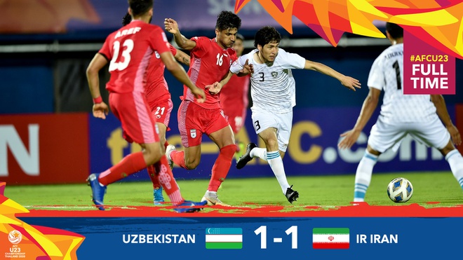 U23 Uzbekistan hoa Iran o tran ra quan. Anh: AFC.