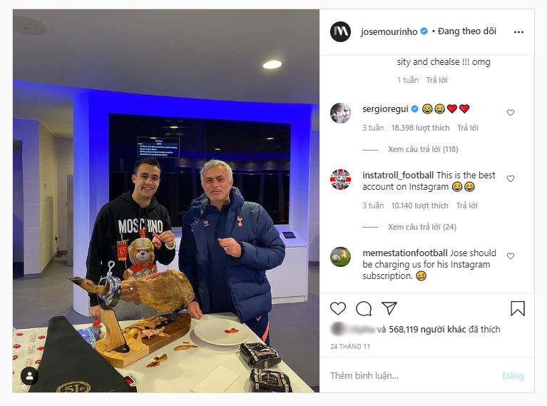 Jose Mourinho và Instagram Tưởng không hợp mà hợp không tưởng hình ảnh