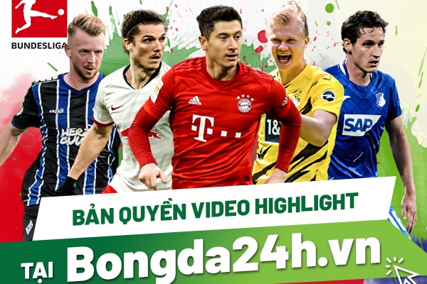 CHINH THUC: Bongda24h.vn so huu ban quyen video highlight cac tran dau Bundesliga 2020/21