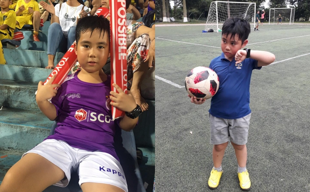 Phụ huynh em bé mặc áo cộc trong trận siêu cúp Con tôi rất vui vì được chú Quang Hải ôm hình ảnh gốc 3