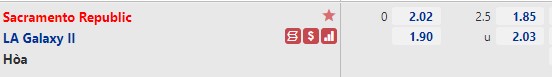 Tỷ lệ Sacramento Republic vs LA Galaxy II Tỷ lệ Sacramento Republic vs LA Galaxy II