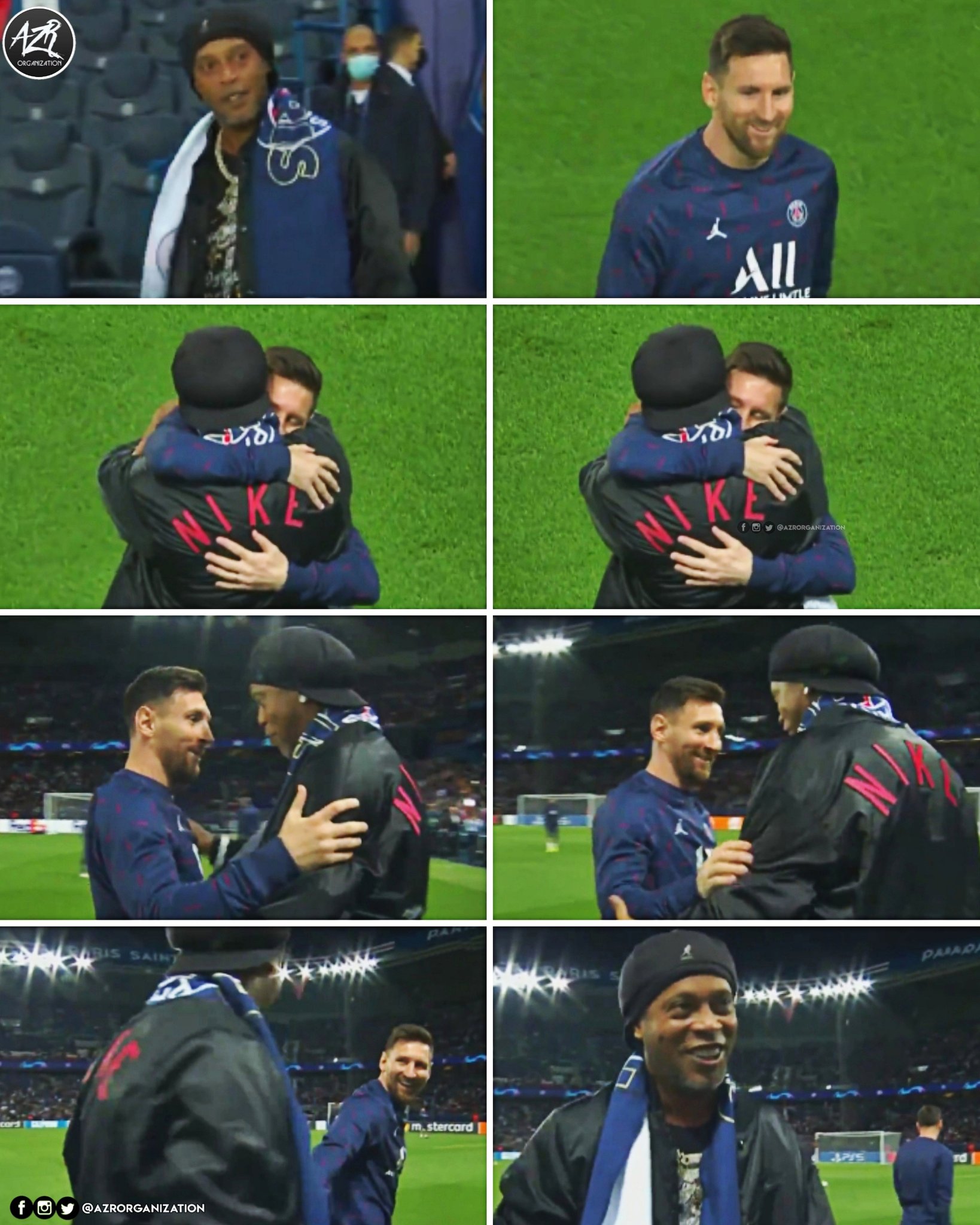 Ronaldinho Messi trước trận PSG vs Leipzig