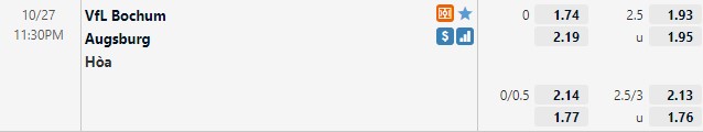 Tỷ lệ Bochum vs Augsburg