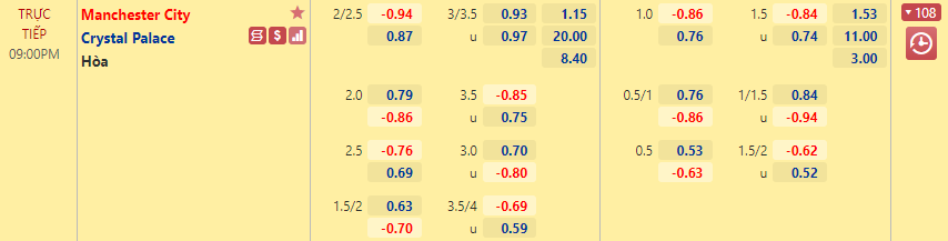 Man City vs Crystal Palace