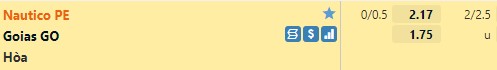 Tỷ lệ Nautico vs Goias