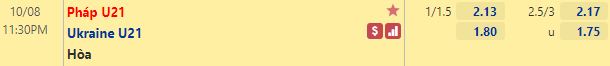 Tỷ lệ U21 Pháp vs U21 Ukraine Tỷ lệ U21 Pháp vs U21 Ukraine