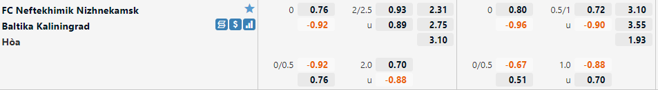 Neftekhimik vs Baltika