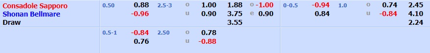 Consadole Sapporo vs Shonan Bellmare