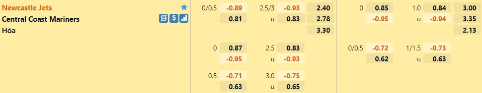 Newcastle Jets vs Central Coast Mariners